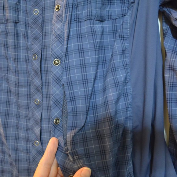 REI Nylon Spandex Long Sleeves Button Down Shirt Pockets Gray 12 - Picture 4 of 6